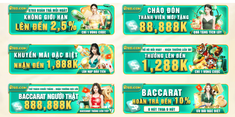 Khuyến mãi 6789 tại Nhà cái 6789 - Ưu đãi hot hôm nay Nhà cái 6789 cung cấp ưu đãi cực khủng mỗi ngày